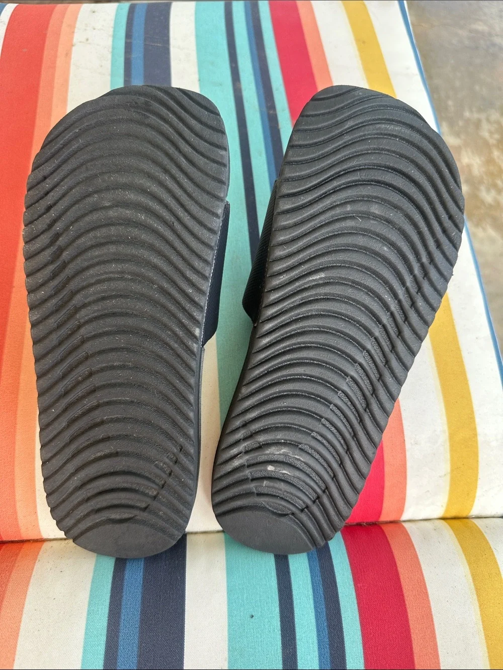 Nike Black Slides with White Swoosh - Kids' Slip-On Sandals